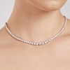 Thumbnail Image 4 of Diamond Tennis Necklace 15ct tw 14K White Gold