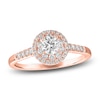 Thumbnail Image 1 of Diamond Double Halo Engagement Ring 5/8 ct tw 14K Rose Gold