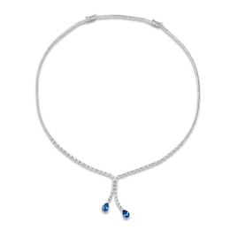 Le Vian Couture Pear-Shaped Natural Blue Sapphire Dangle Necklace 1-1/3 ct tw Diamonds 18K Vanilla Gold