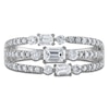 Thumbnail Image 2 of Emerald-Cut & Round-Cut Diamond Three-Row Ring 1 ct tw 10K White Gold
