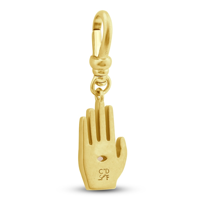 Main Image 2 of Charm'd by Lulu Frost 10K Yellow Gold White Sapphire Palm of Peace Charm