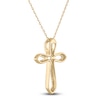 Thumbnail Image 3 of Diamond Cross Necklace 1/3 ct tw 10K Yellow Gold 18&quot;