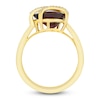 Thumbnail Image 1 of Pear-Shaped Natural Garnet & Diamond Crossover Ring 1/15 ct tw 14K Yellow Gold