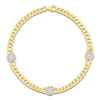 Thumbnail Image 0 of Multi-Diamond Station Miami Cuban Curb Chain Bracelet 1/4 ct tw 10K Yellow Gold 7.5"