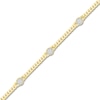 Thumbnail Image 1 of Multi-Diamond Station Miami Cuban Curb Chain Bracelet 1/4 ct tw 10K Yellow Gold 7.5"