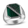 Thumbnail Image 1 of 1933 by Esquire Men's Natural Malachite & Green Onyx Ring Sterling Silver