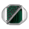 Thumbnail Image 3 of 1933 by Esquire Men's Natural Malachite & Green Onyx Ring Sterling Silver