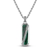 Thumbnail Image 1 of 1933 by Esquire Men's Natural Malachite & Green Onyx Necklace Sterling Silver 22&quot;