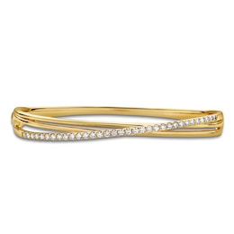 Blue Nile X Jared Diamond Crossover Bangle Bracelet 1 ct tw 14K Yellow Gold