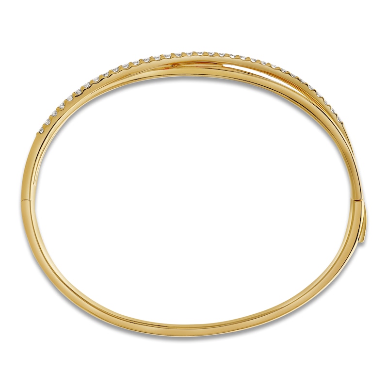 Blue Nile X Jared Diamond Crossover Bangle Bracelet 1 ct tw 14K Yellow Gold