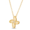 Thumbnail Image 2 of Italia D'Oro Satin-Finish Flower Necklace 14K Yellow Gold 18&quot;