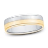 Thumbnail Image 1 of Men's Brushed Wedding Band 14K Two-Tone Gold 6mm