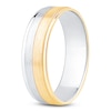 Thumbnail Image 2 of Men's Brushed Wedding Band 14K Two-Tone Gold 6mm