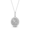 Thumbnail Image 2 of Diamond Dragonfly Medallion Necklace 1/4 ct tw Sterling Silver 18&quot;