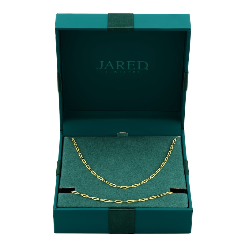 Main Image 1 of Italia D'Oro Hollow Paperclip Chain Necklace & Bracelet Set 14K Yellow Gold