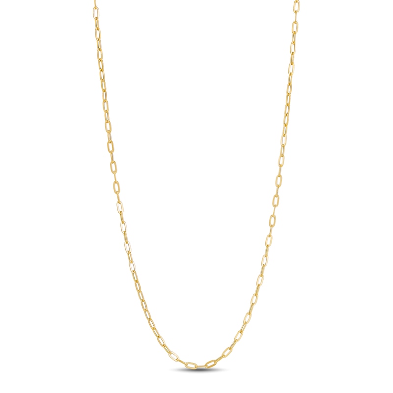 Main Image 2 of Italia D'Oro Hollow Paperclip Chain Necklace & Bracelet Set 14K Yellow Gold