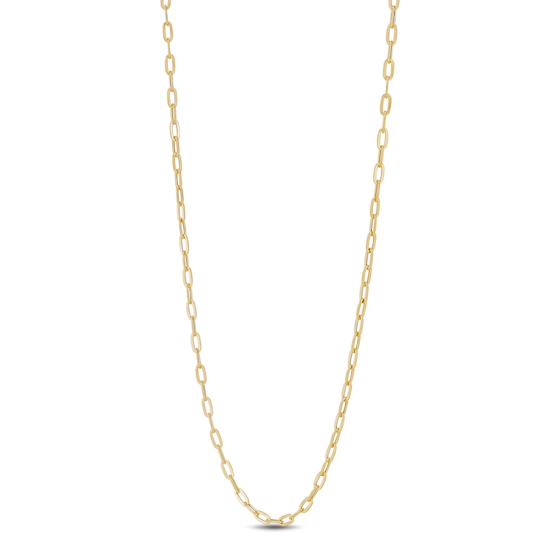 Main Image 4 of Italia D'Oro Hollow Paperclip Chain Necklace & Bracelet Set 14K Yellow Gold