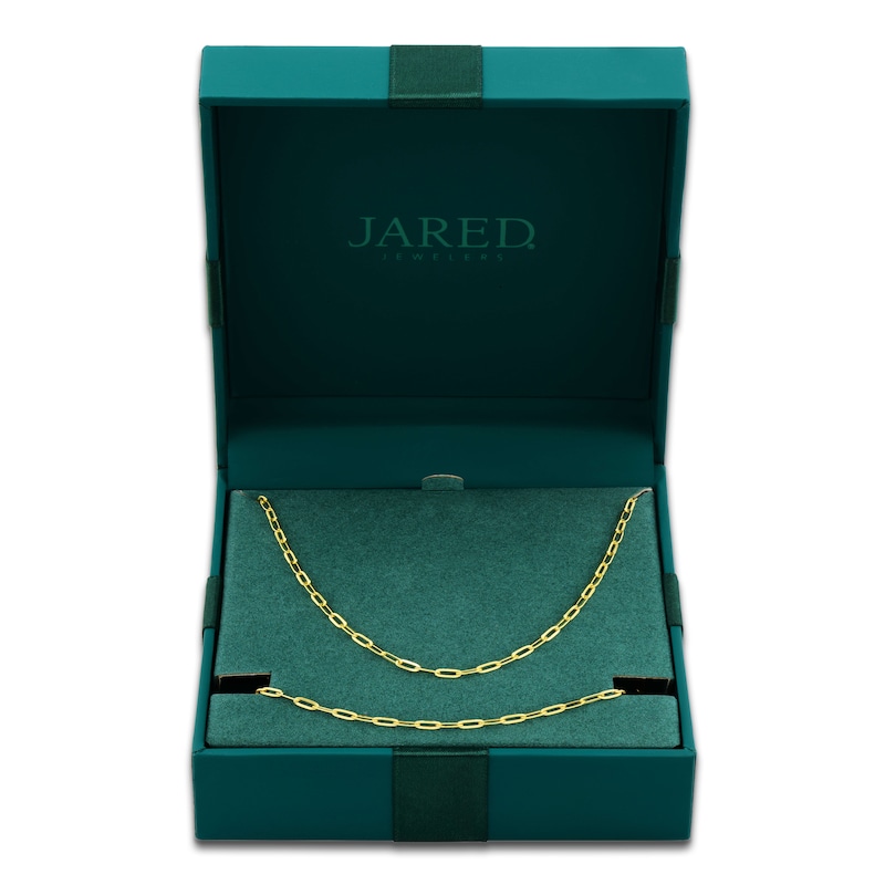 Main Image 6 of Italia D'Oro Hollow Paperclip Chain Necklace & Bracelet Set 14K Yellow Gold