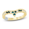 Thumbnail Image 1 of Pnina Tornai Natural London Blue Topaz & Diamond Contour Anniversary Ring 1/6 ct tw 14K Yellow Gold