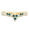 Thumbnail Image 3 of Pnina Tornai Natural London Blue Topaz & Diamond Contour Anniversary Ring 1/6 ct tw 14K Yellow Gold