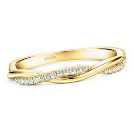 Kirk Kara Diamond Twist Wedding Band 1/6 ct tw 14K Yellow Gold