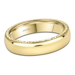 Kirk Kara Men's Polished Milgrain Wedding Band 14K Yellow Gold 5mm