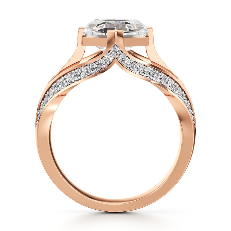 Main Image 2 of J'Lure Lab-Created Diamond Hexagon Step-Cut Engagement Ring 3-1/2 ct tw 18K Rose Gold