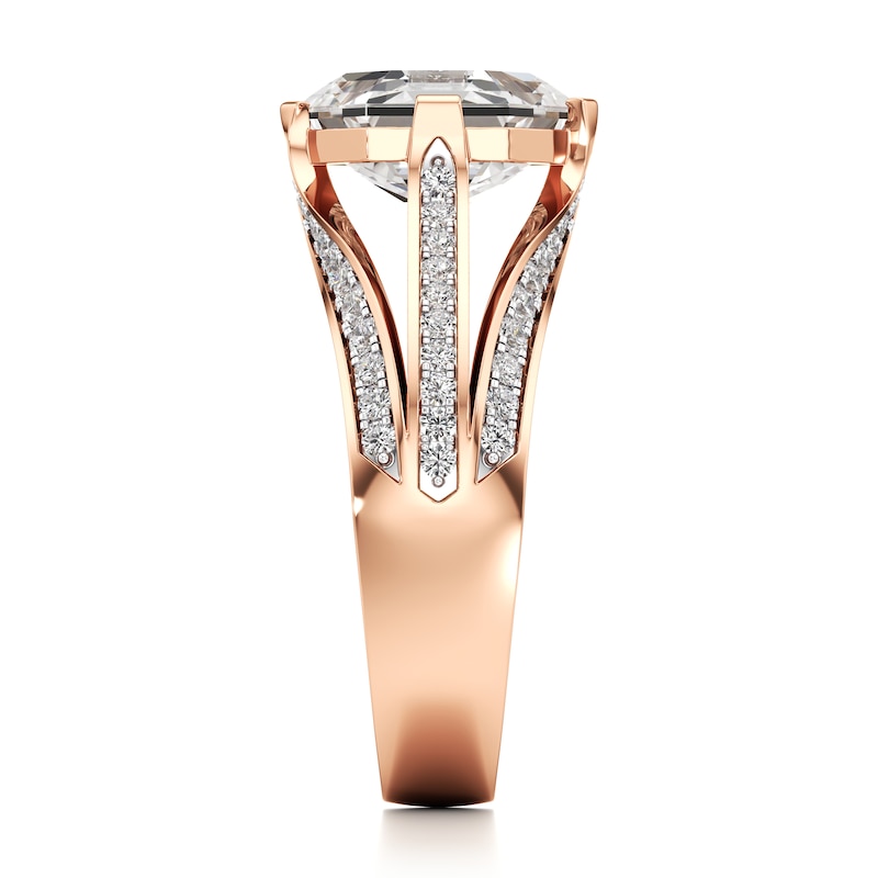 Main Image 3 of J'Lure Lab-Created Diamond Hexagon Step-Cut Engagement Ring 3-1/2 ct tw 18K Rose Gold