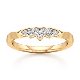 J'Lure Lab-Created Diamond Scalloped Wedding Band 1/5 ct tw 18K Yellow Gold