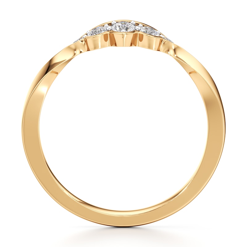 Main Image 2 of J'Lure Lab-Created Diamond Scalloped Wedding Band 1/5 ct tw 18K Yellow Gold