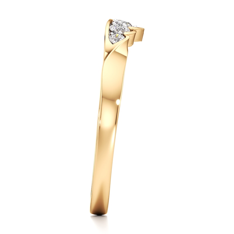 Main Image 3 of J'Lure Lab-Created Diamond Scalloped Wedding Band 1/5 ct tw 18K Yellow Gold