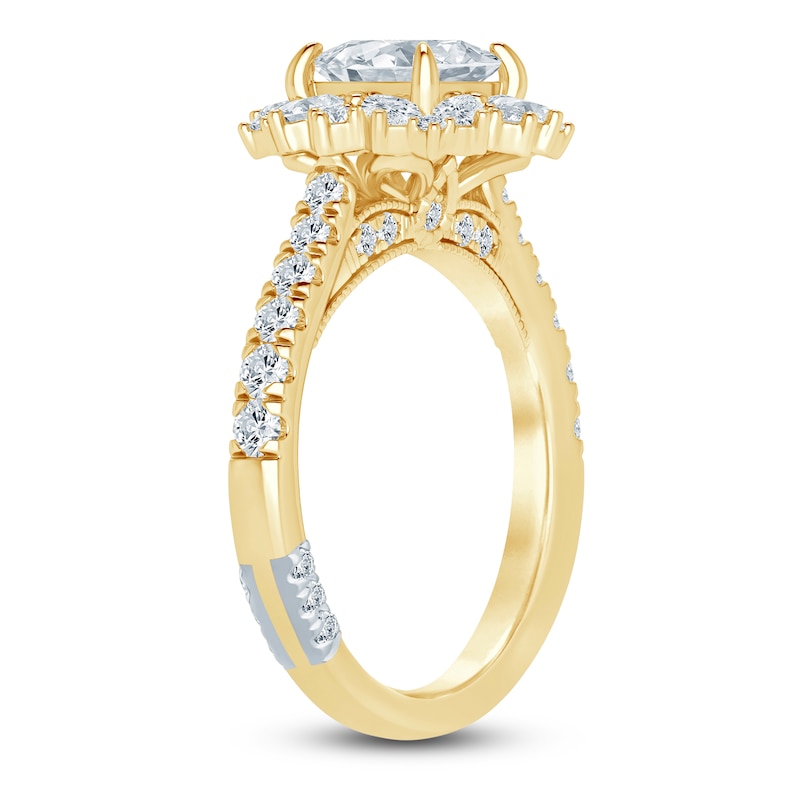 Main Image 2 of Pnina Tornai Princess-Cut Lab-Created Diamond Halo Engagement Ring 1-3/4 ct tw 14K Yellow Gold