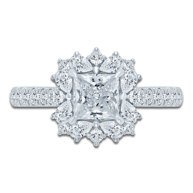 Main Image 3 of Pnina Tornai Princess-Cut Lab-Created Diamond Halo Engagement Ring 1-3/4 ct tw 14K White Gold