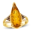 Thumbnail Image 1 of Le Vian Silhouette Elongated Pear-Shaped Natural Citrine Ring 1/4 ct tw Diamonds 14K Honey Gold