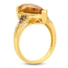 Thumbnail Image 2 of Le Vian Silhouette Elongated Pear-Shaped Natural Citrine Ring 1/4 ct tw Diamonds 14K Honey Gold