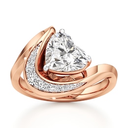 J'Lure Heart Brilliant-Cut Lab-Created Diamond Engagement Ring 2 ct tw 18K Rose Gold