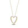 Thumbnail Image 2 of Lab-Created Diamond Graduated Open-Heart Necklace 1 ct tw 14K Yellow Gold 18&quot;