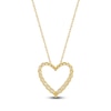 Thumbnail Image 3 of Lab-Created Diamond Graduated Open-Heart Necklace 1 ct tw 14K Yellow Gold 18&quot;