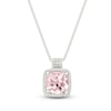 Thumbnail Image 2 of Cushion-Cut Natural Morganite & Diamond Gift Set 1/5 ct tw Sterling Silver