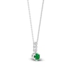 Thumbnail Image 2 of Round-Cut Natural Emerald & Diamond Pendant Necklace 1/20 ct tw 14K White Gold 18&quot;