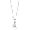 Thumbnail Image 3 of Round-Cut Natural Emerald & Diamond Pendant Necklace 1/20 ct tw 14K White Gold 18&quot;