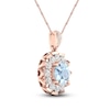 Thumbnail Image 2 of Aquamarine Necklace 5/8 ct tw Diamonds 10K Rose Gold