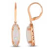 Thumbnail Image 1 of Le Vian Silhouette Oval-Cut Natural Opal Drop Earrings 1/15 ct tw Diamonds 14K Strawberry Gold