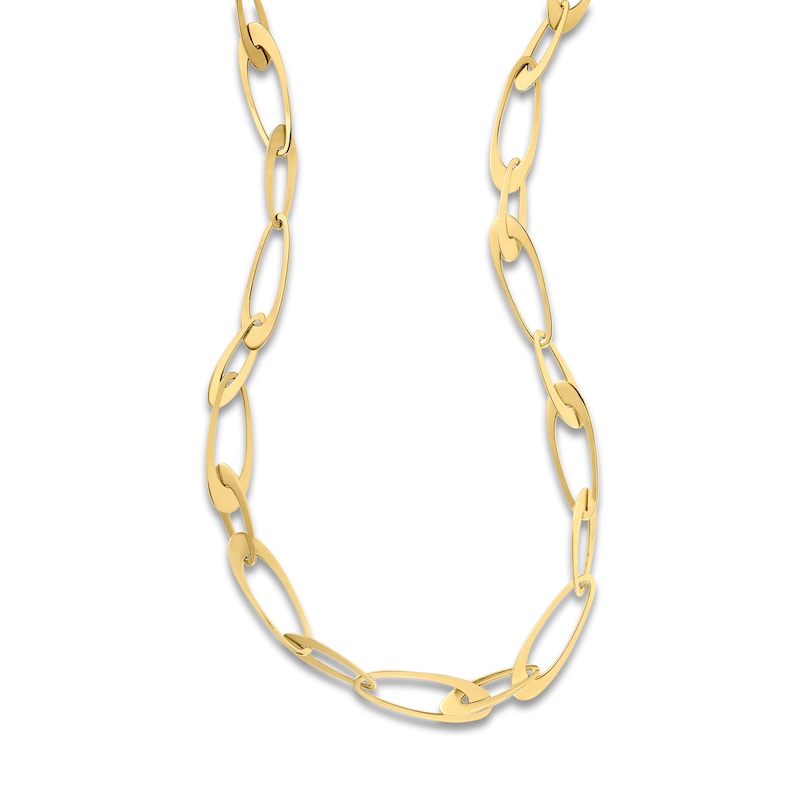 Main Image 2 of Italia D'Oro Tapered Oval Link Necklace 14K Yellow Gold 18&quot;