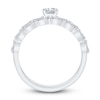 Thumbnail Image 2 of Diamond Bridal Set 3/4 ct tw Cushion/Baguette 14K White Gold