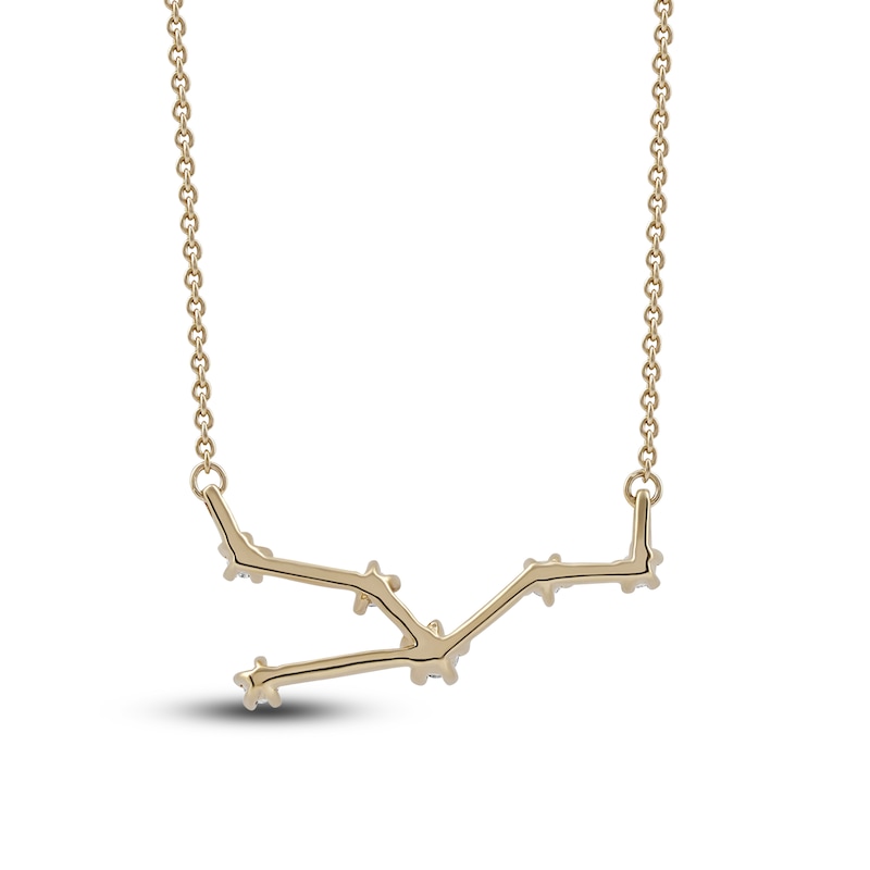 Main Image 3 of Diamond Taurus Constellation Pendant Necklace 1/6 ct tw Round 14K Yellow Gold