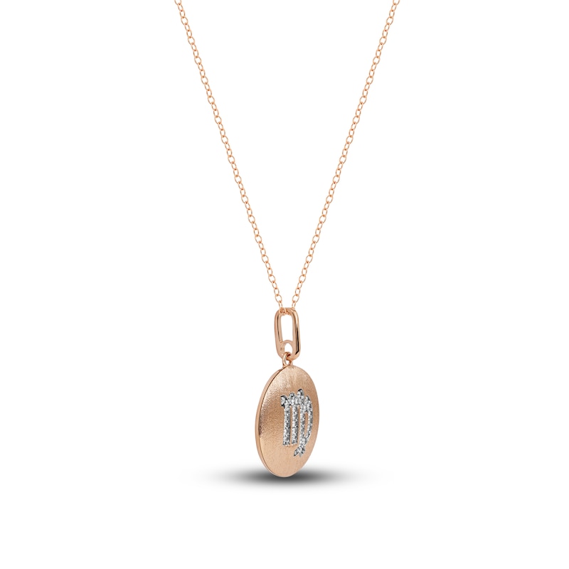 Main Image 2 of Diamond Virgo Zodiac Pendant Necklace 1/10 ct tw Round 14K Rose Gold