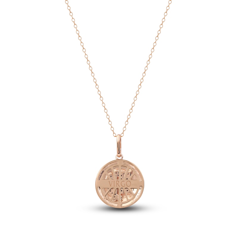 Main Image 3 of Diamond Virgo Zodiac Pendant Necklace 1/10 ct tw Round 14K Rose Gold