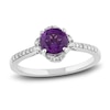 Thumbnail Image 0 of Natural Amethyst Engagement Ring 1/6 ct tw Diamonds 14K White Gold