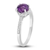 Thumbnail Image 1 of Natural Amethyst Engagement Ring 1/6 ct tw Diamonds 14K White Gold